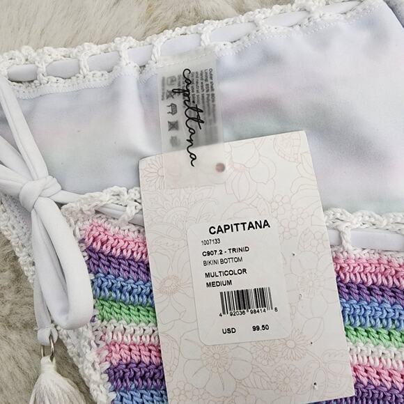 NWT Capittana Trinidad Crochet Rainbow Knit String Bikini Swim Bottom - Picture 3 of 10